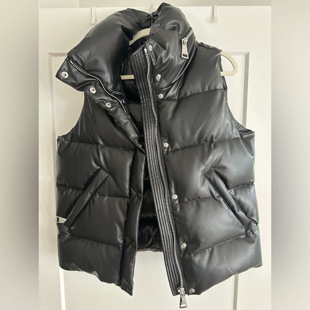 SAM. Vegan Leather Puffer Vest